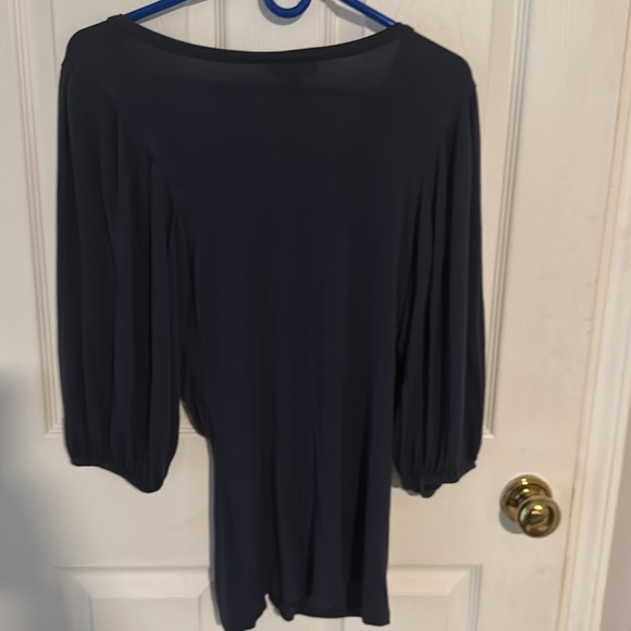 Kenar size M gray top. v neck and ruched. balloon sleeves with elastic - Picture 9 of 11